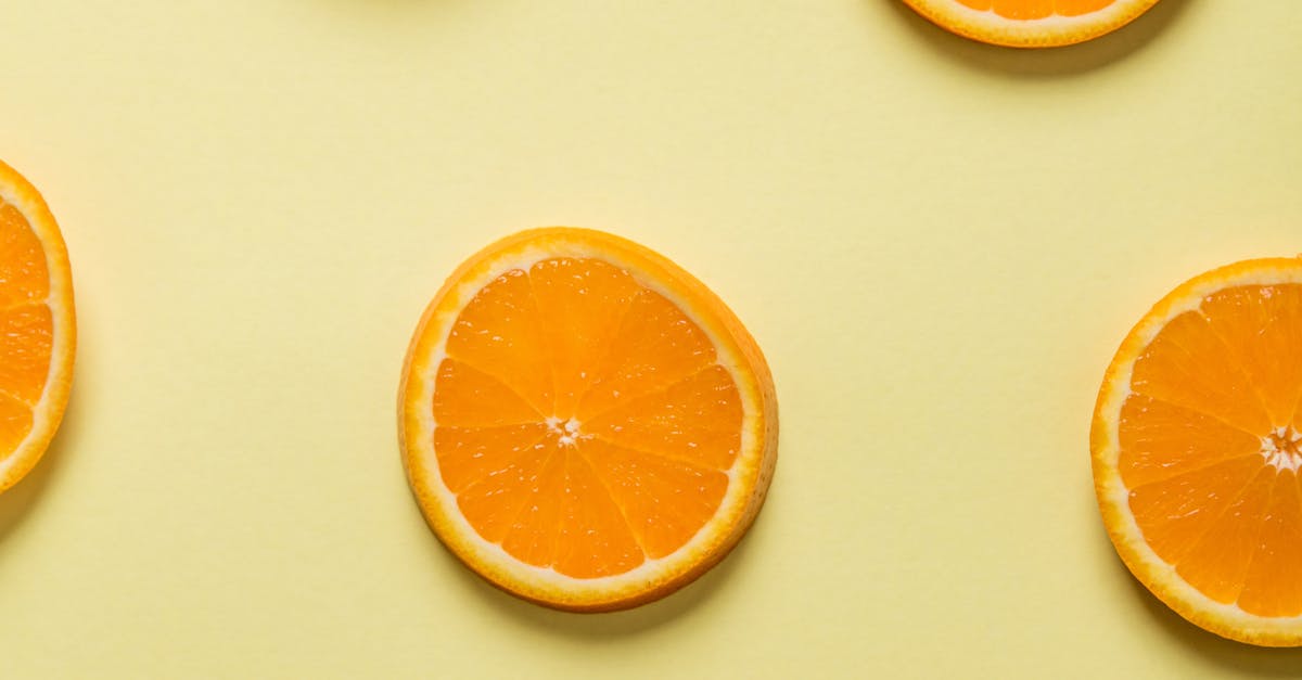 A slice of orange sliced in half